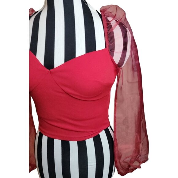 Windsor Sheer Sleeve Blouse - Festival - Concert - Date Night - Like New - Picture 6 of 8